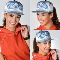 Toa Samoa Rugby Snapback Cap Uso aso uma Samoan Pattern White - Polynesian Pride