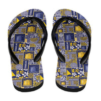Tokelau Manuia te Kilihimahi Flip Flops Pacific Patchwork Xmas Vibes - Polynesian Pride