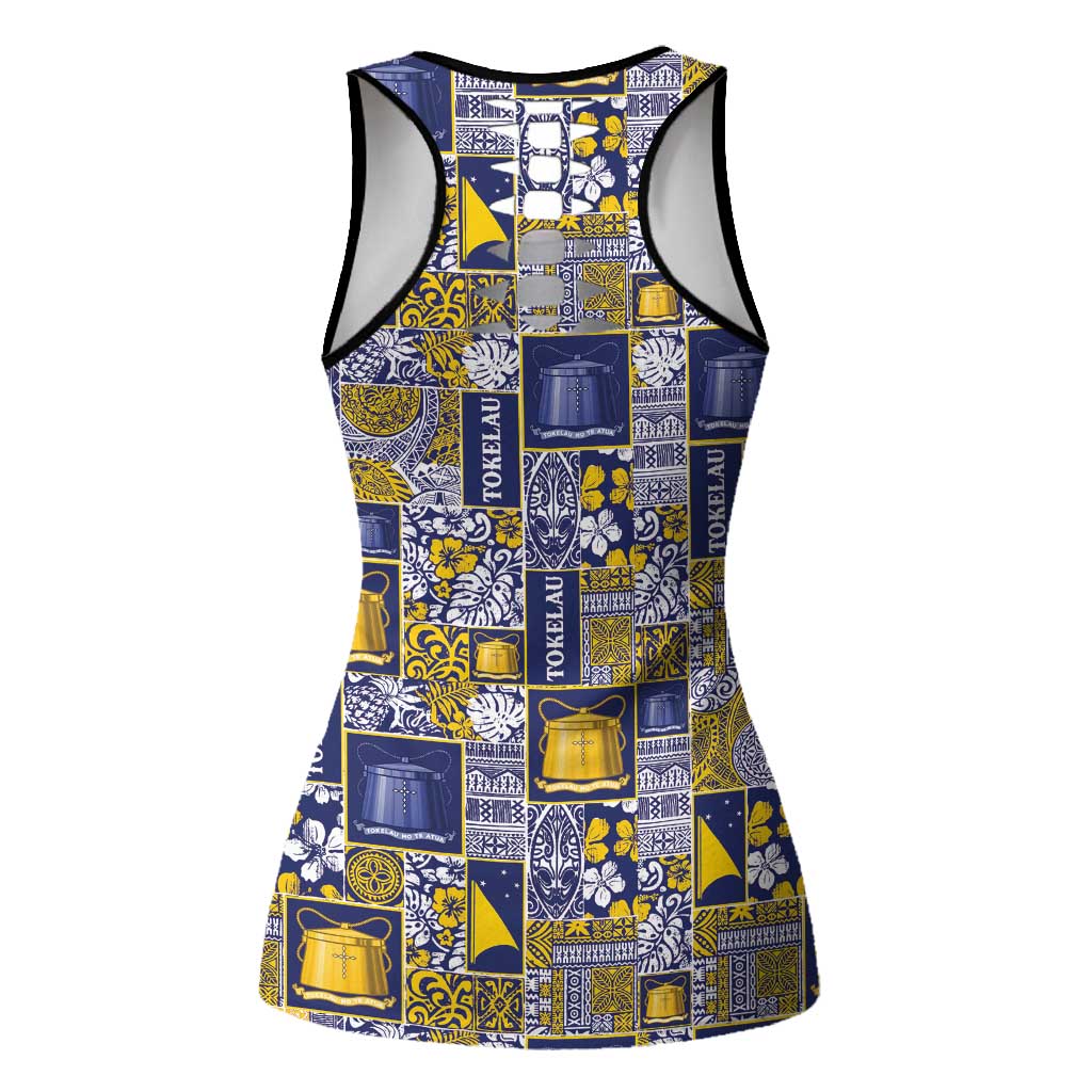 Tokelau Manuia te Kilihimahi Hollow Tank Top Pacific Patchwork Xmas Vibes - Polynesian Pride