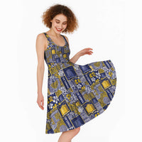 Tokelau Manuia te Kilihimahi Midi Dress Pacific Patchwork Xmas Vibes - Polynesian Pride