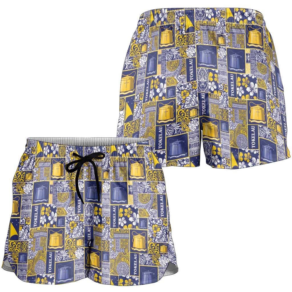 Tokelau Manuia te Kilihimahi Shorts for Women Pacific Patchwork Xmas Vibes - Polynesian Pride