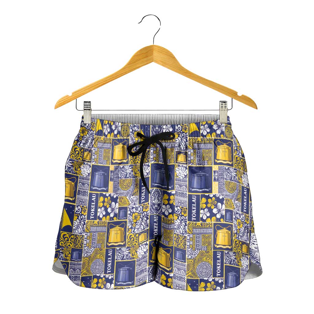 Tokelau Manuia te Kilihimahi Shorts for Women Pacific Patchwork Xmas Vibes - Polynesian Pride