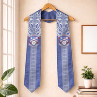 Tonga Apifoou School Graduation Stole Ngatu and Polynesian Pattern LT03 One Size Blue - Polynesian Pride