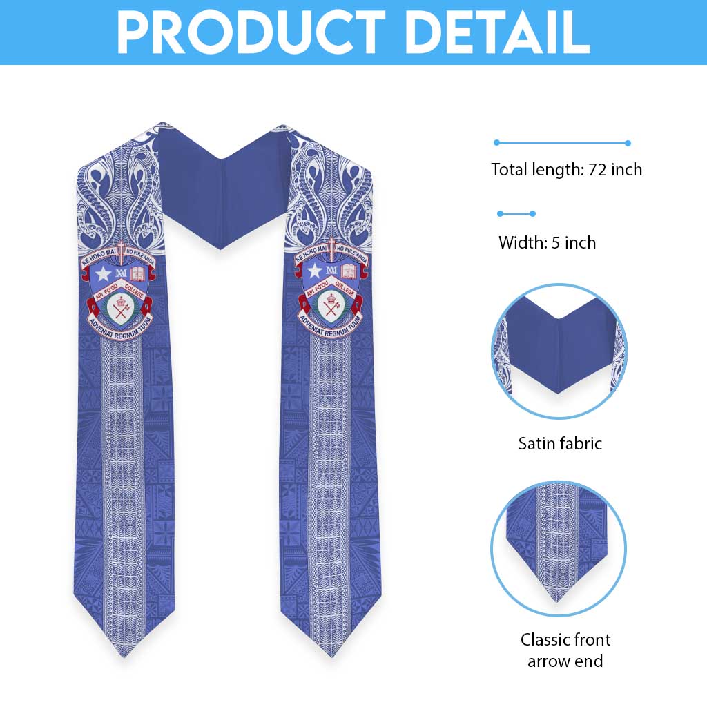 Tonga Apifoou School Graduation Stole Ngatu and Polynesian Pattern LT03 - Polynesian Pride