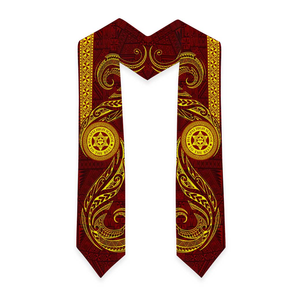 Tonga Ha'apai High School Graduation Stole Ngatu and Maori Ethnic Tribal Pattern