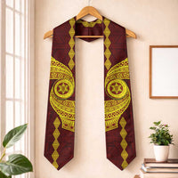 Tonga High School Graduation Stole Traditional Ngatu and Polynesian Pattern