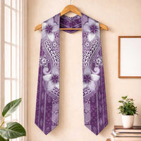 Tonga Kupesi Ngatu Graduation Stole Vintage Purple Plumeria