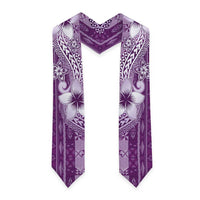 Tonga Kupesi Ngatu Graduation Stole Vintage Purple Plumeria