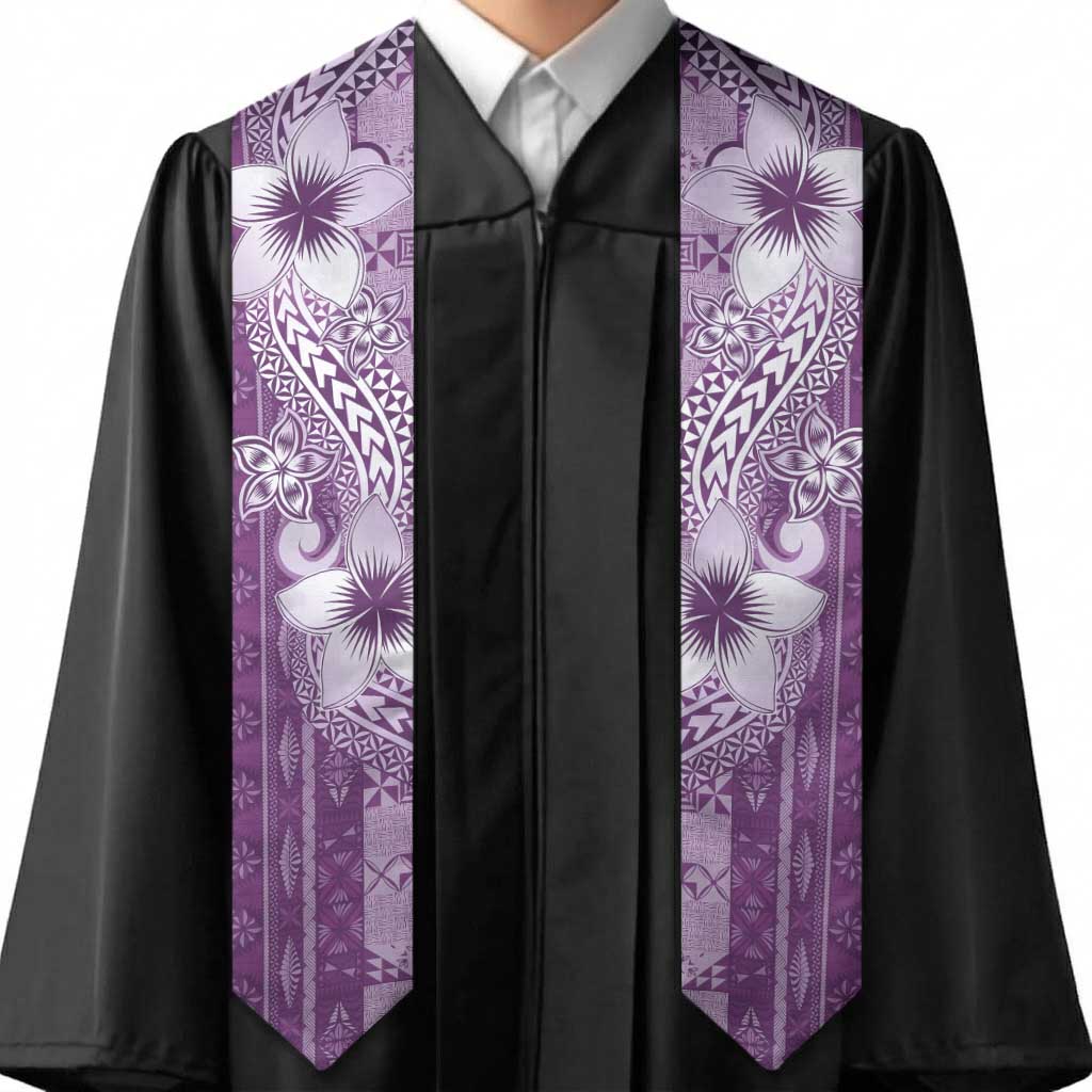 Tonga Kupesi Ngatu Graduation Stole Vintage Purple Plumeria
