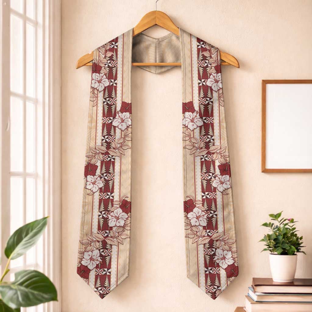 Tonga Language Week Graduation Stole Hibiscus Tongan Ngatu Pattern