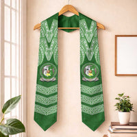 Tonga Liahona High School Graduation Stole Traditional Ngatu and Polynesian Pattern LT03 One Size Green - Polynesian Pride