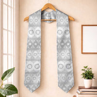 Tonga White Sunday Graduation Stole Tongan Ngatu Siale Pattern