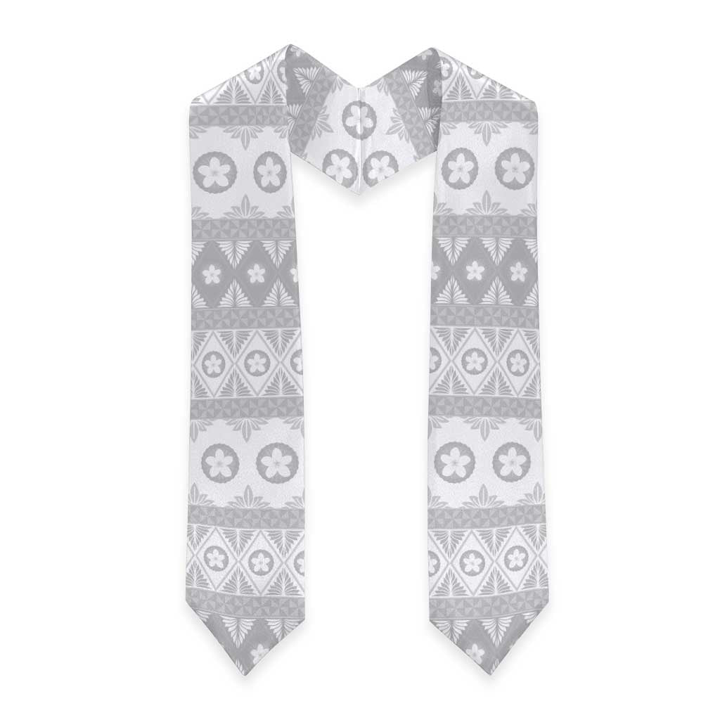 Tonga White Sunday Graduation Stole Tongan Ngatu Siale Pattern