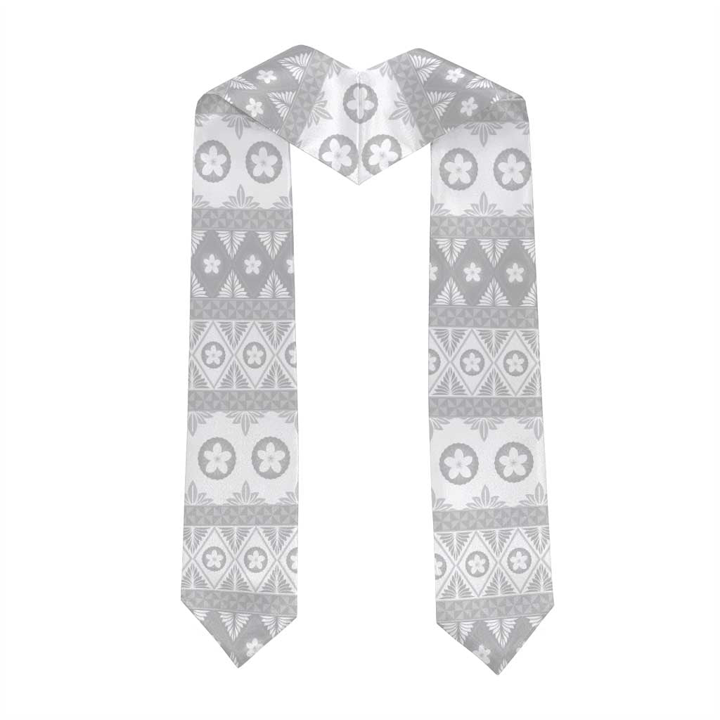 Tonga White Sunday Graduation Stole Tongan Ngatu Siale Pattern