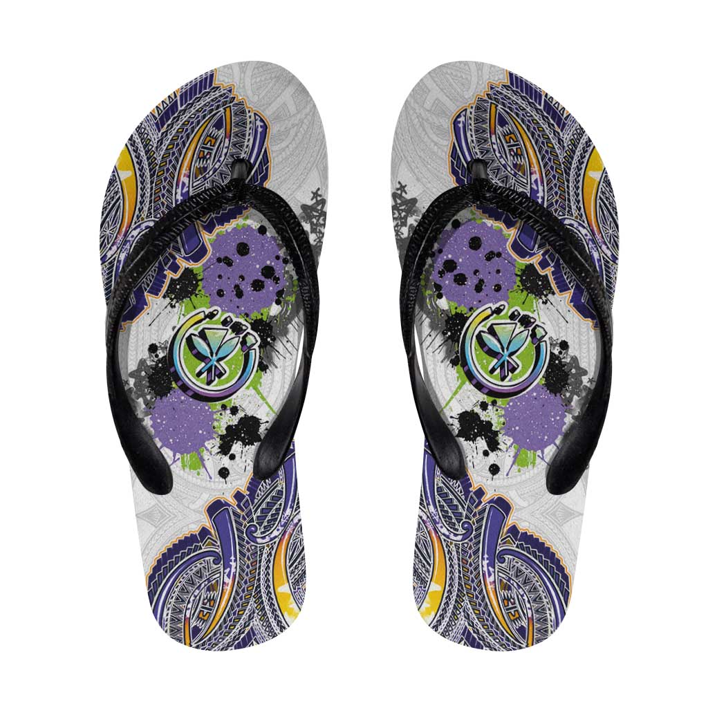 Traditional Art Hawaiian Kakau Tattoos Flip Flops Graffiti Style - Polynesian Pride