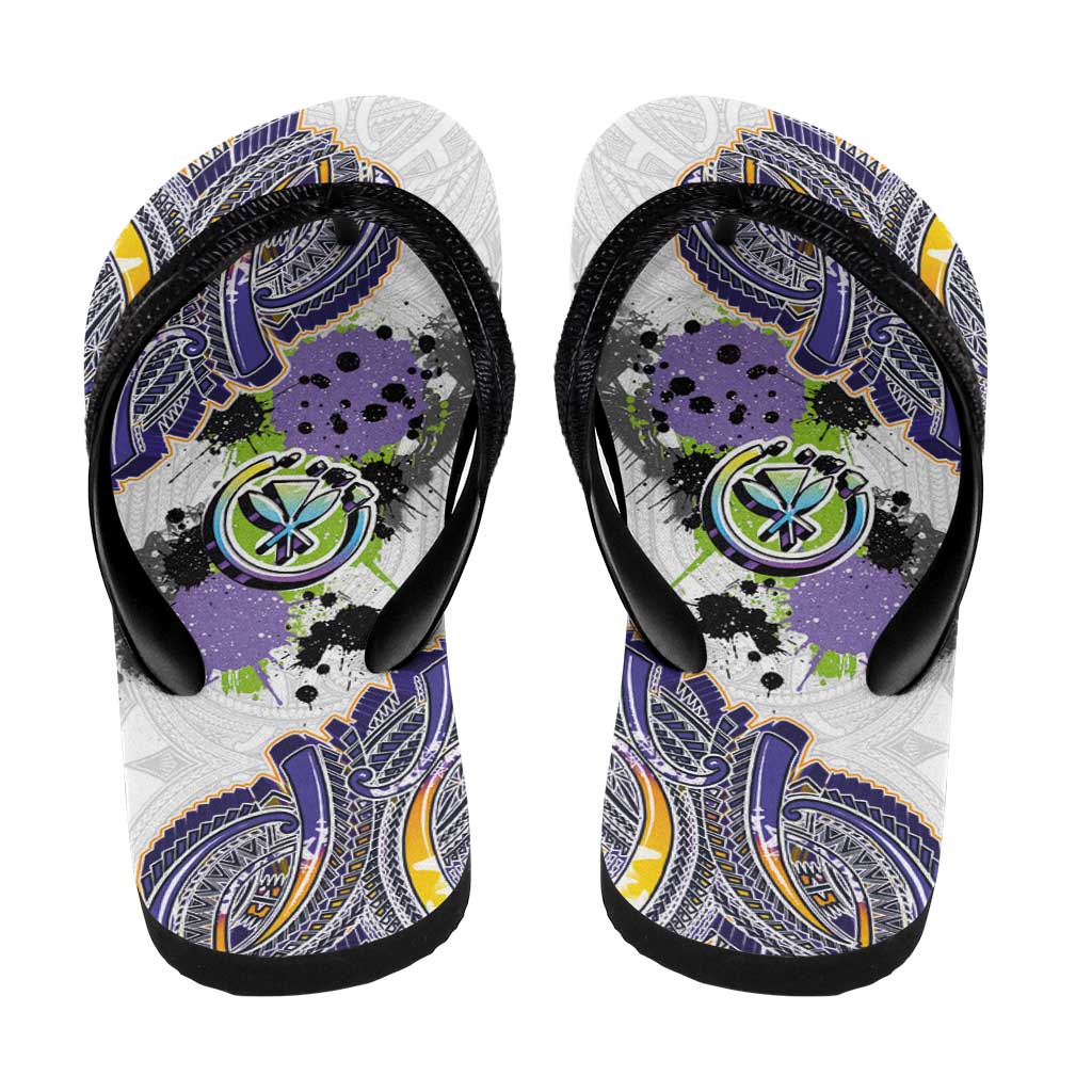 Traditional Art Hawaiian Kakau Tattoos Flip Flops Graffiti Style - Polynesian Pride