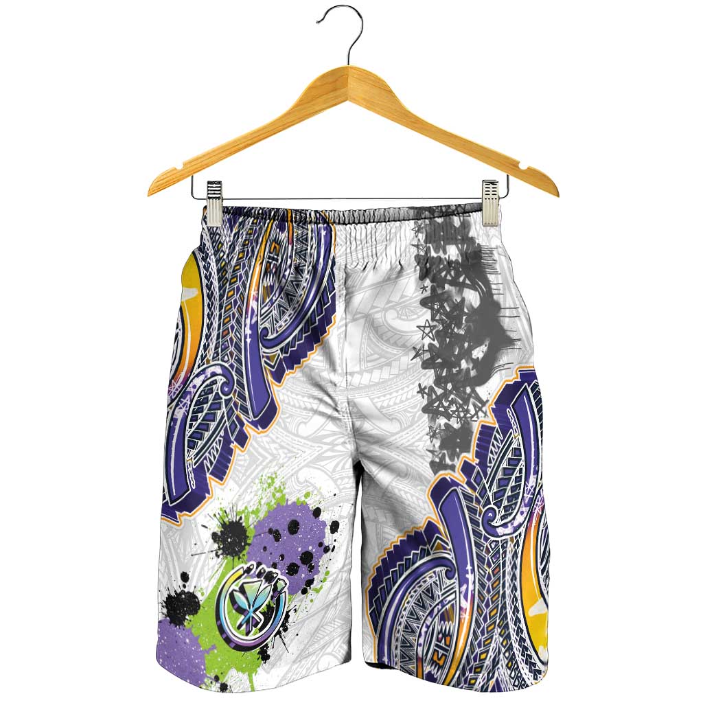 Traditional Art Hawaiian Kakau Tattoos Shorts for Men Graffiti Style - Polynesian Pride