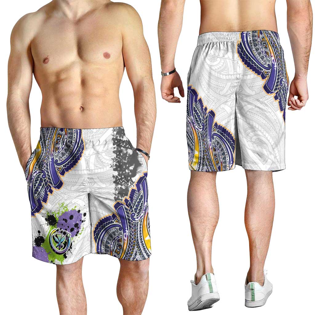 Traditional Art Hawaiian Kakau Tattoos Shorts for Men Graffiti Style - Polynesian Pride