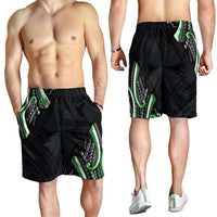 Traditional Art Hawaiian Kakau Tattoos Shorts for Men Green Color - Polynesian Pride