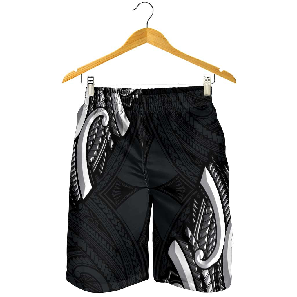 Traditional Art Hawaiian Kakau Tattoos Shorts for Men White - Polynesian Pride