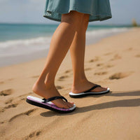 Traditional Polynesian Art Tattoos Flip Flops Pink Color - Polynesian Pride