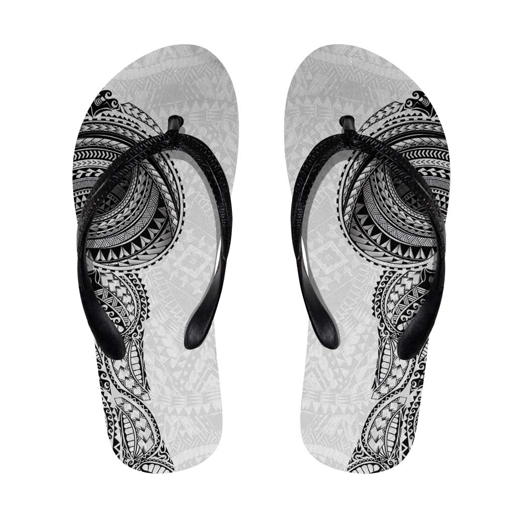 Traditional Polynesian Art Tattoos Flip Flops White Color - Polynesian Pride