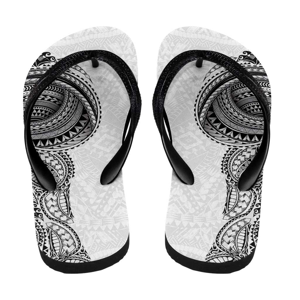 Traditional Polynesian Art Tattoos Flip Flops White Color - Polynesian Pride