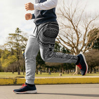 Traditional Polynesian Art Tattoos Jogger Pants White Color - Polynesian Pride