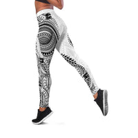 Traditional Polynesian Art Tattoos Leggings White Color - Polynesian Pride