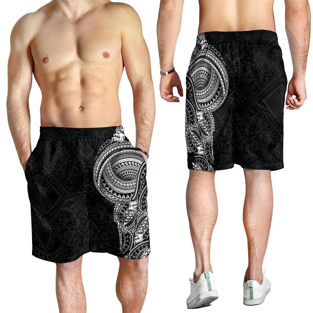 Traditional Polynesian Art Tattoos Shorts for Men Black Color - Polynesian Pride