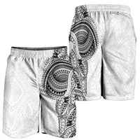 Traditional Polynesian Art Tattoos Shorts for Men White Color - Polynesian Pride