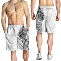 Traditional Polynesian Art Tattoos Shorts for Men White Color - Polynesian Pride
