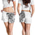 Traditional Polynesian Art Tattoos Shorts for Women White Color - Polynesian Pride