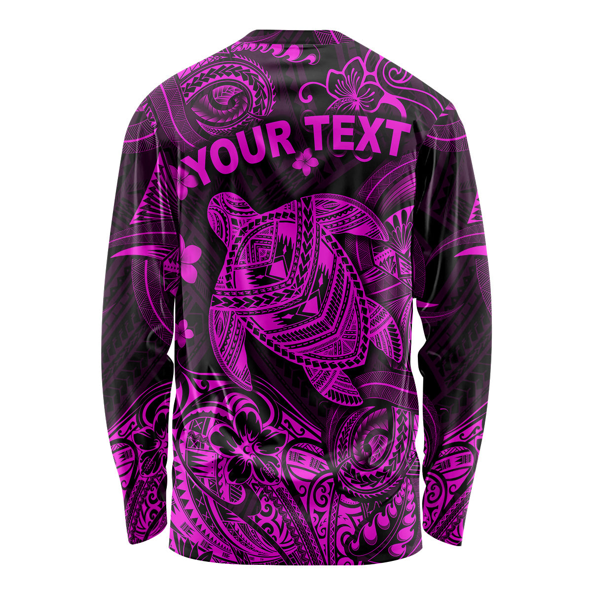 (Custom Personalised) Hawaii Turtle Polynesian Long Sleeve Shirt Plumeria Flower Unique Style - Pink LT8 - Polynesian Pride