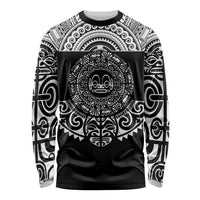 Marquesas Islands Long Sleeve Shirt Marquesan Tattoo Simplified Version - Black LT8