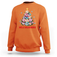 Tropical Hawaiian Plumeria Christmas Tree Mele Kalikimaka Sweatshirt TS02 Orange - Polynesian Pride