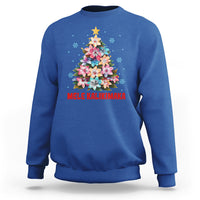 Tropical Hawaiian Plumeria Christmas Tree Mele Kalikimaka Sweatshirt TS02 Royal Blue - Polynesian Pride