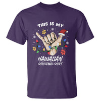 This Is My Hawaiian Christmas Shirt Tropical Xmas Hawaii Shaka T Shirt TS02 Purple - Polynesian Pride