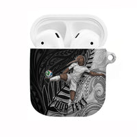 Personalized New Zealand Football AirPods Case Kiwi Mascot with Silver Fern - Maori Tribal Tattoo Art