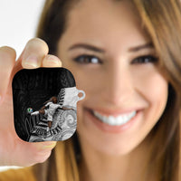 Personalized New Zealand Football AirPods Case Kiwi Mascot with Silver Fern - Maori Tribal Tattoo Art