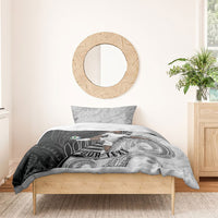 Personalized New Zealand Football Bedding Set Kiwi Mascot with Silver Fern - Maori Tribal Tattoo Art