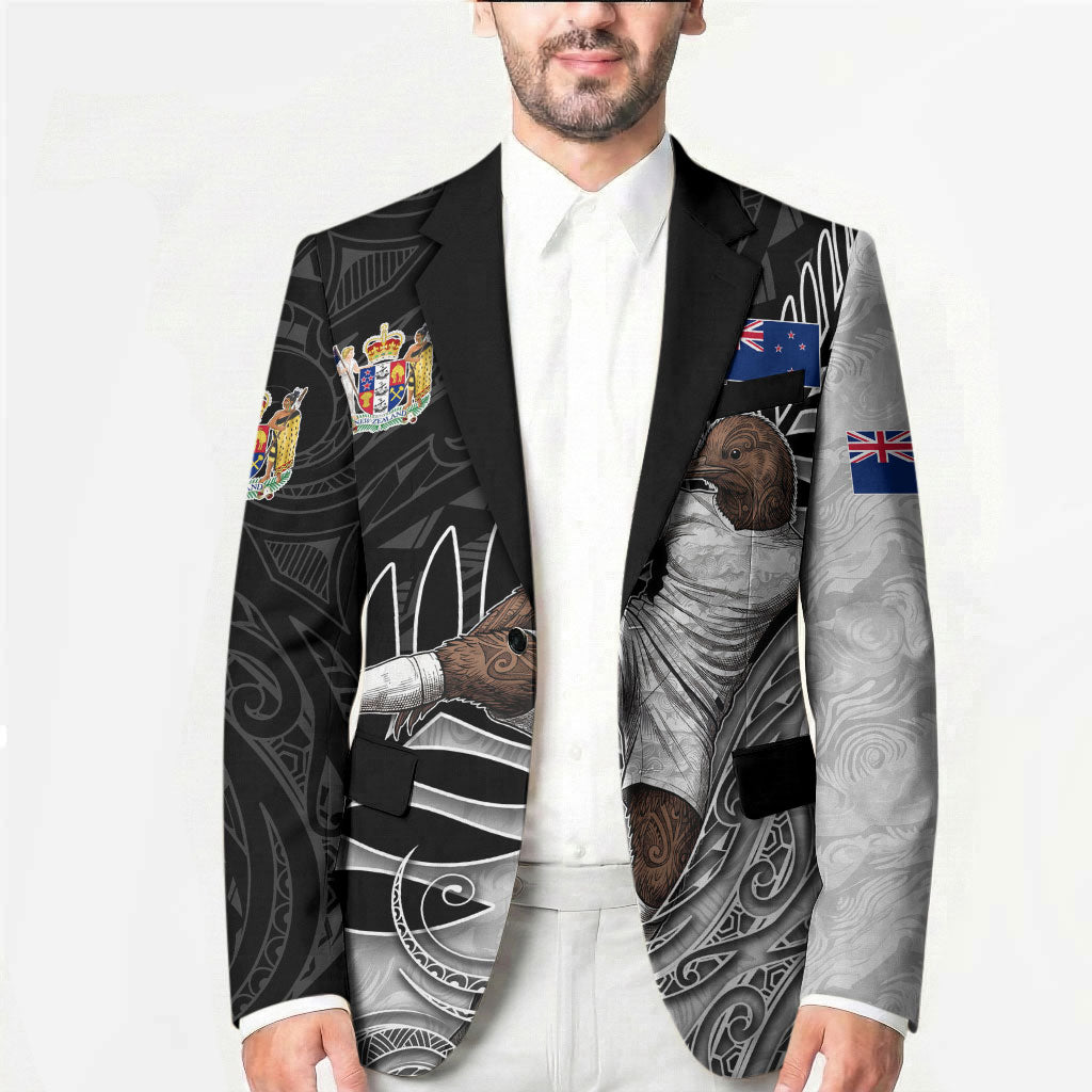Personalized New Zealand Football Blazer Kiwi Mascot with Silver Fern - Maori Tribal Tattoo Art