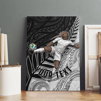 Personalized New Zealand Football Canvas Wall Art Kiwi Mascot with Silver Fern - Maori Tribal Tattoo Art