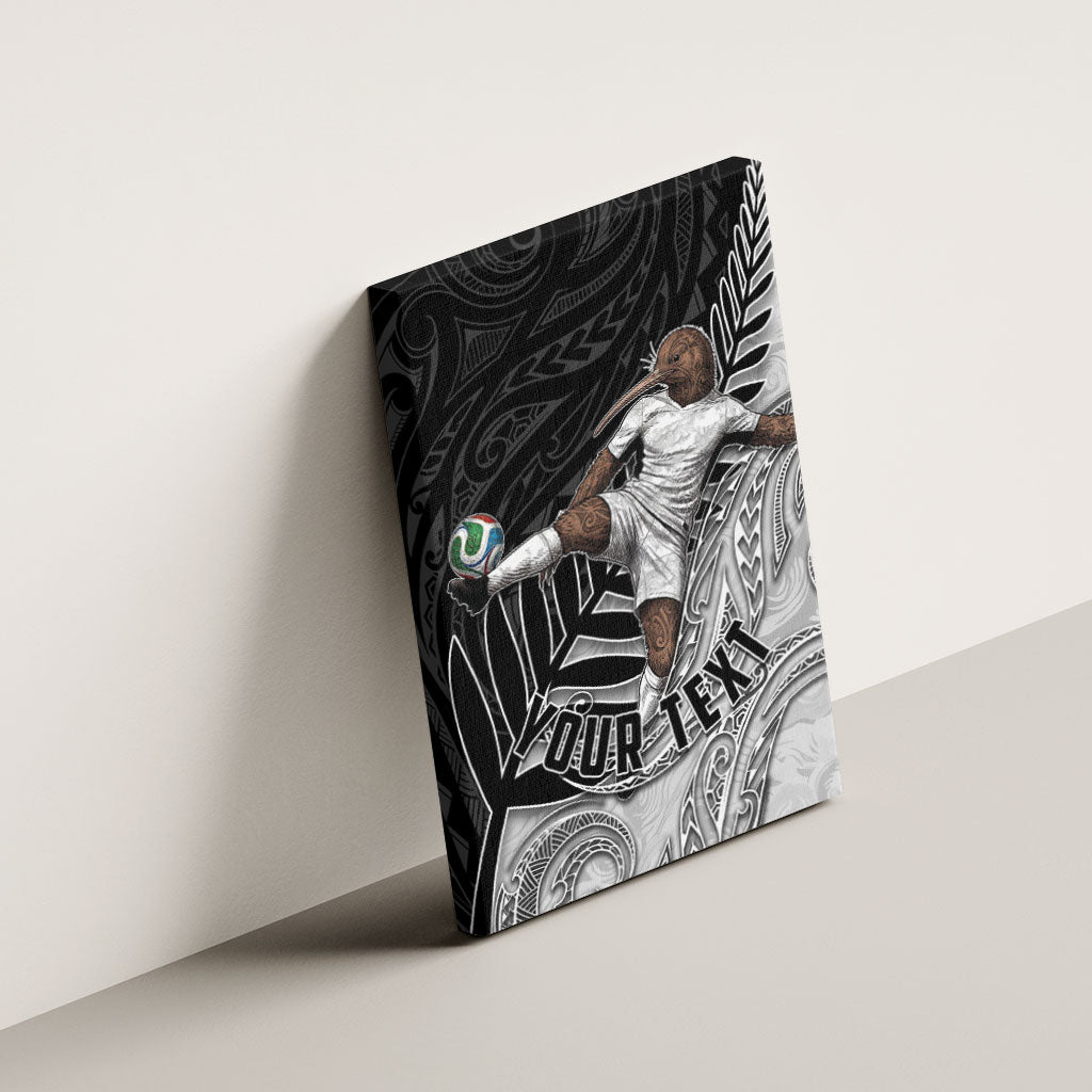 Personalized New Zealand Football Canvas Wall Art Kiwi Mascot with Silver Fern - Maori Tribal Tattoo Art