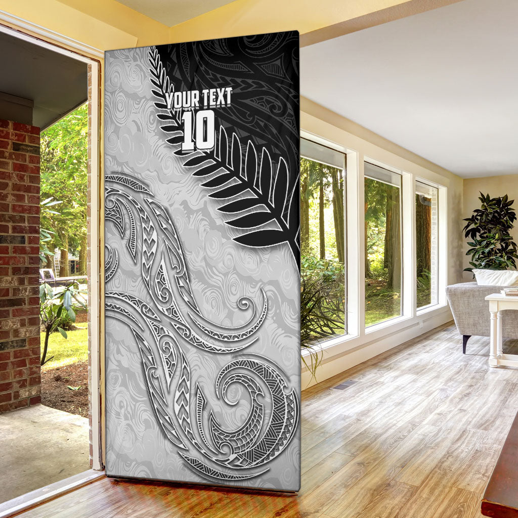 Personalized New Zealand Football Door Cover Kiwi Mascot with Silver Fern - Maori Tribal Tattoo Art