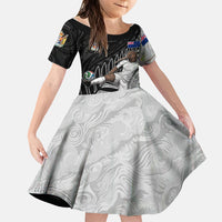 Personalized New Zealand Football Family Matching Puletasi and Hawaiian Shirt Kiwi Mascot with Silver Fern - Maori Tribal Tattoo Art