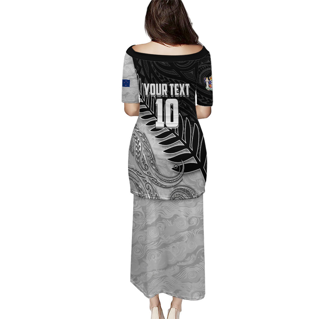 Personalized New Zealand Football Family Matching Puletasi and Hawaiian Shirt Kiwi Mascot with Silver Fern - Maori Tribal Tattoo Art