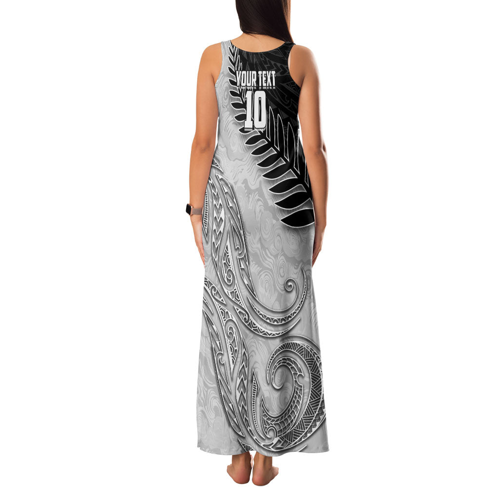 Personalized New Zealand Football Family Matching Tank Maxi Dress and Hawaiian Shirt Kiwi Mascot with Silver Fern - Maori Tribal Tattoo Art