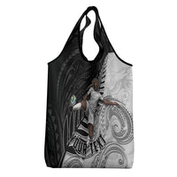 Personalized New Zealand Football Grocery Bag Kiwi Mascot with Silver Fern - Maori Tribal Tattoo Art