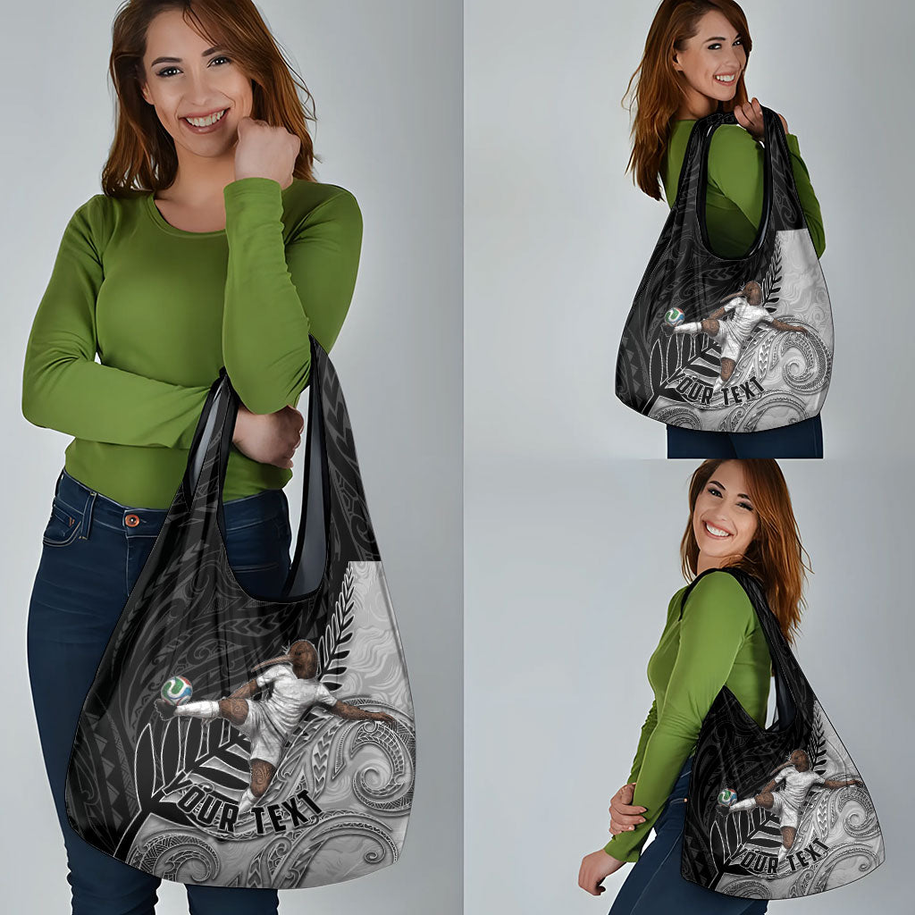 Personalized New Zealand Football Grocery Bag Kiwi Mascot with Silver Fern - Maori Tribal Tattoo Art